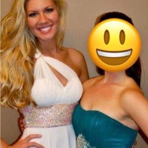 Jovani White One-Shoulder Dress with Sparkling Embellished Waistband